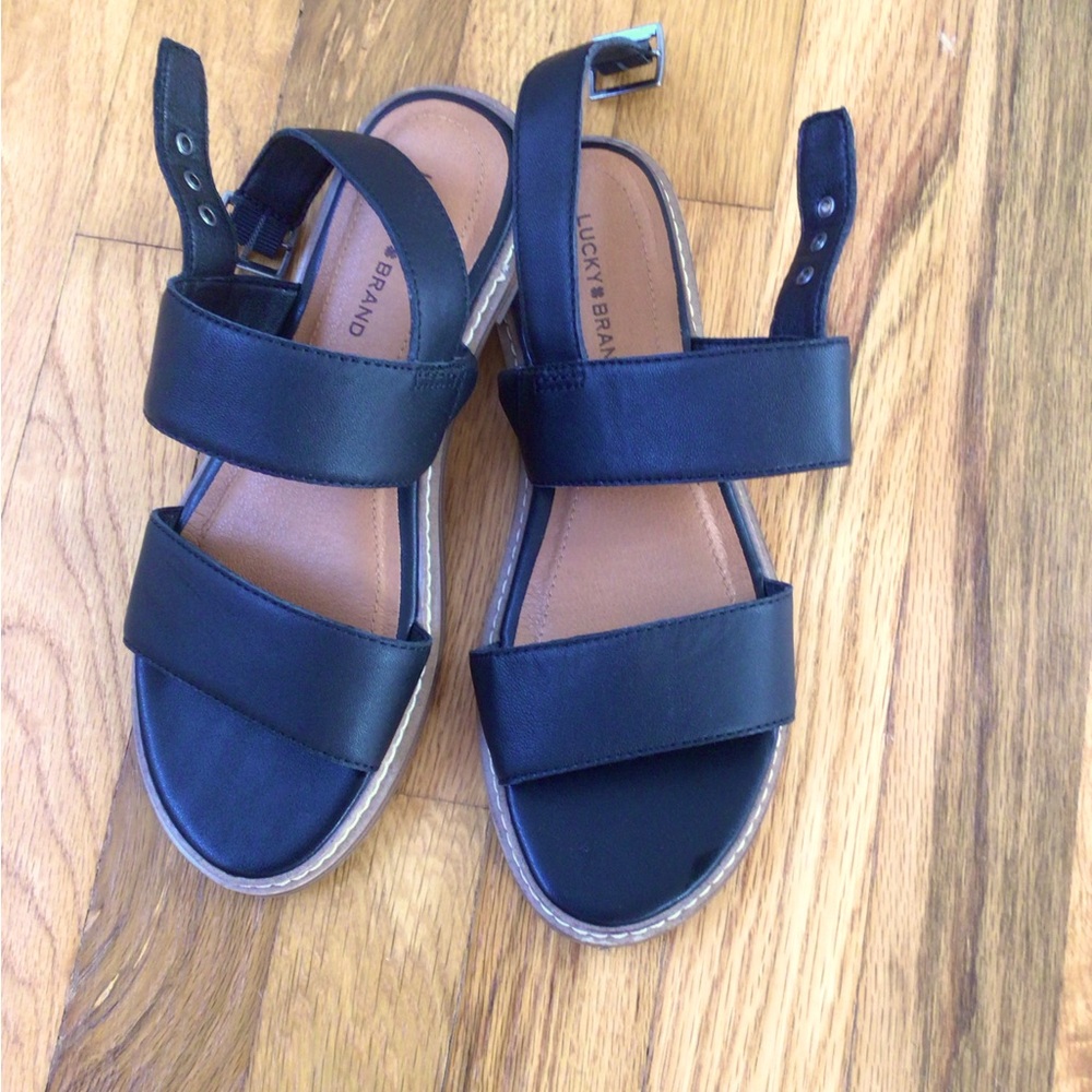 Lucky Brand Black Sandals.  EUC Size 6.5
